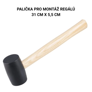 Palička gumová 55mm 31cm násada dřevo
