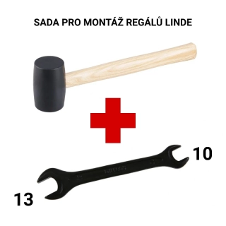 Sada pro montáž regálů Linde plaička 55mm a klíč 10x13mm